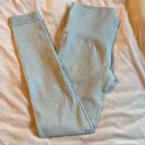 Women’s Ribbed Leggings in Light Blue
